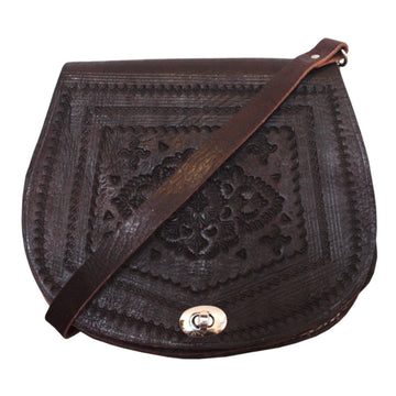 Embossed Leather Saddle Bag Berber Leather